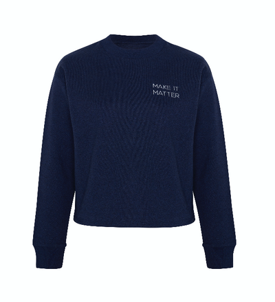 Sweater Blau mit Make It Matter Aufdruck